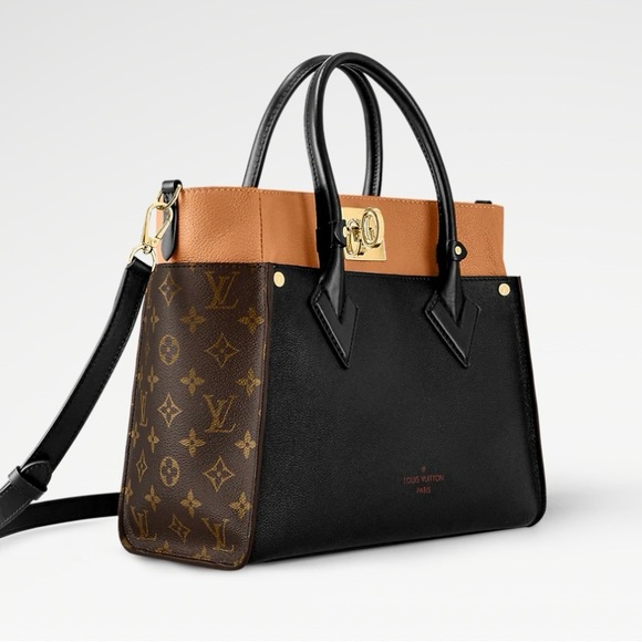 NWT Louis Vuitton ON MY SIDE MM Handbag Black Brown - Picture 1 of 13